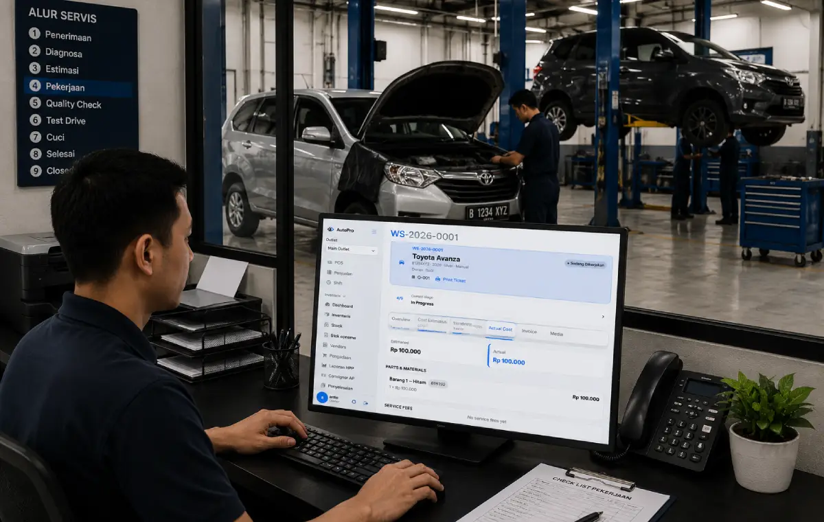 Preview tahap Servis berjalan